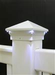 Aurora Aluminum Eclipse LED Lighted Post Cap White Example 1